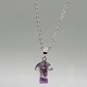 Mushroom Pendent Dream Amethyst Necklace